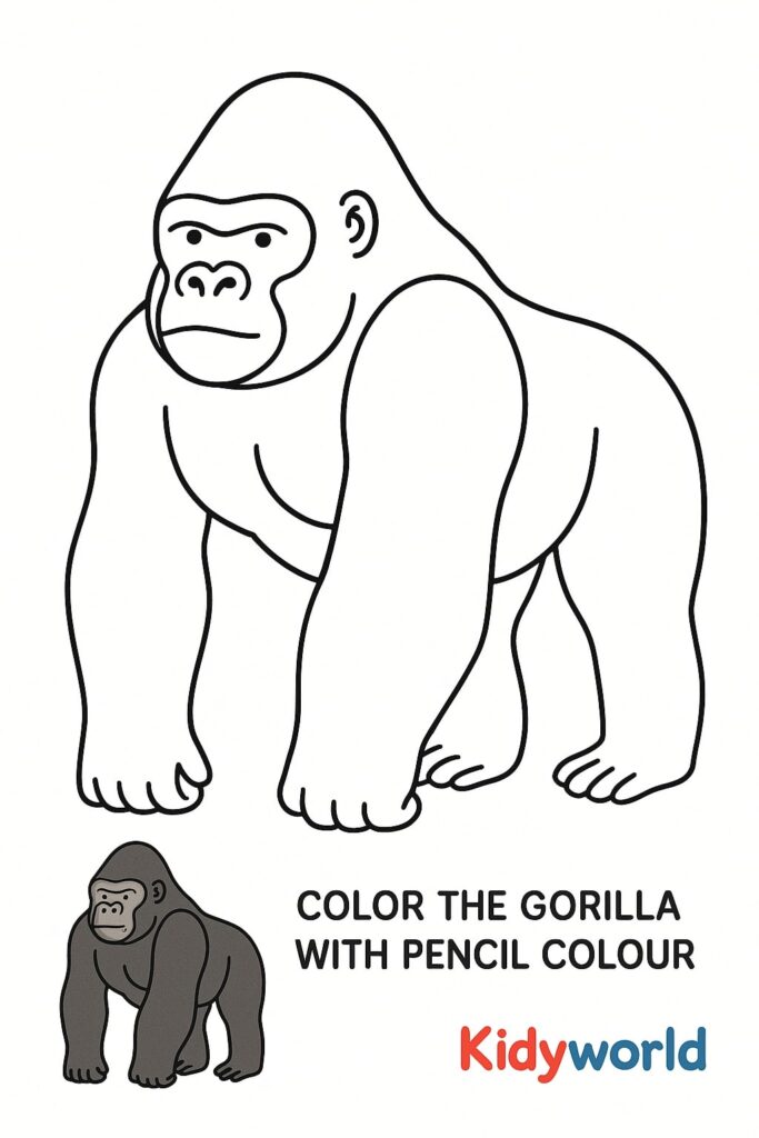 Gorilla Coloring Activity for Kids