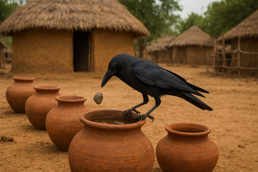 The Clever Crow And The Pots