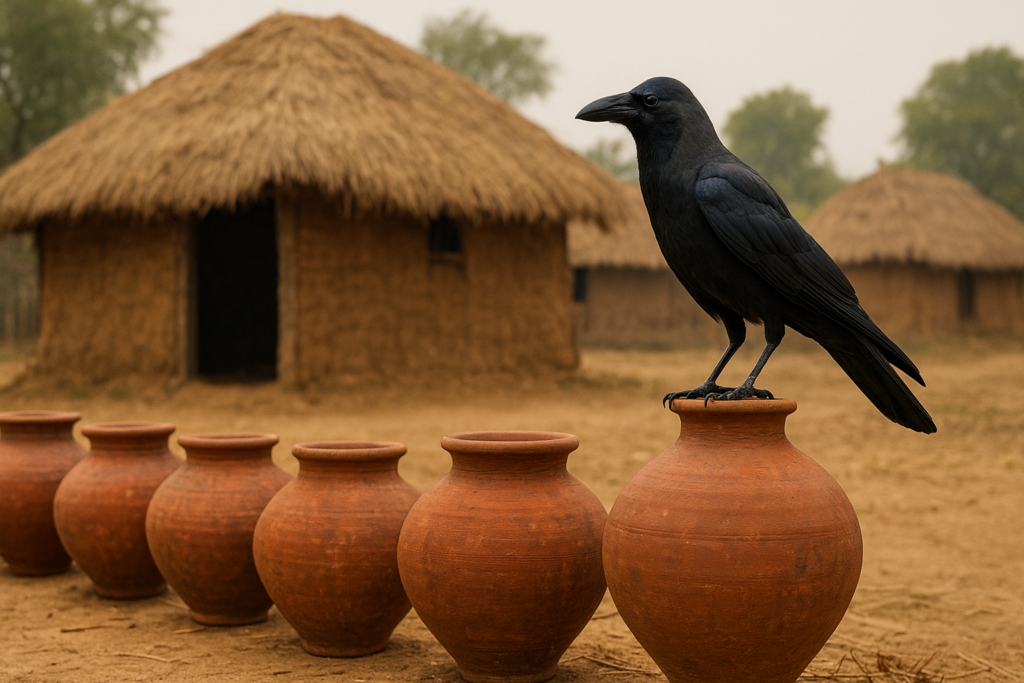 The Clever Crow And The Pots